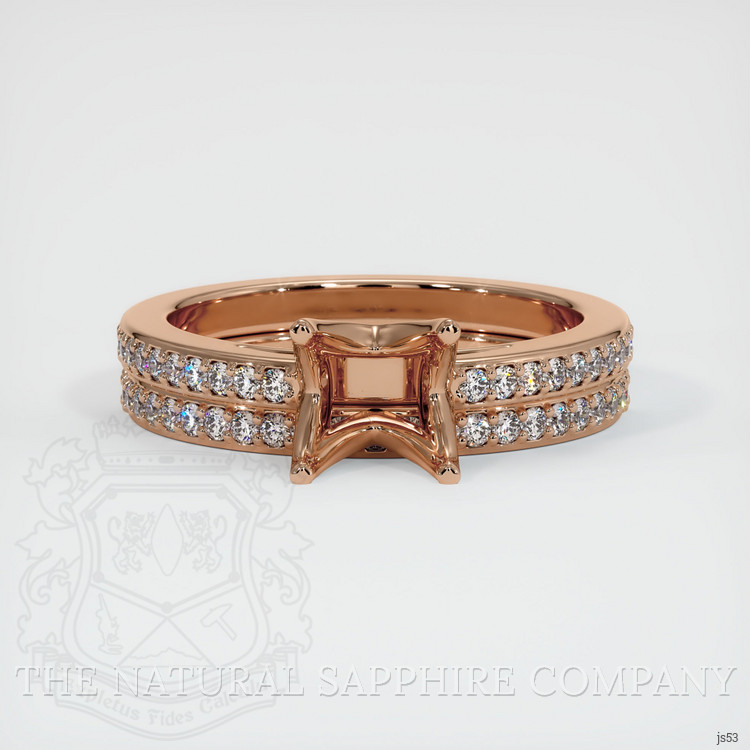 18K Rose Gold Pave Ring Setting