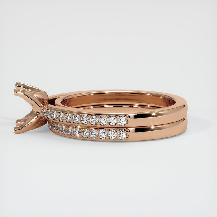 18K Rose Gold Pave Ring Setting
