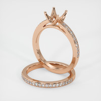 18K Rose Gold Pave Ring Setting Image