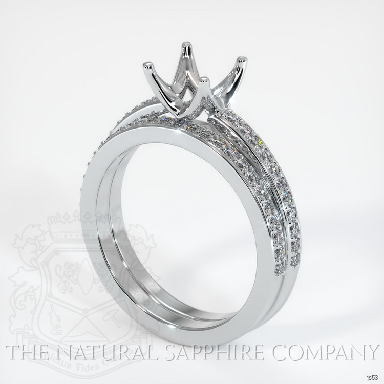 14K White Gold Pave Ring Setting