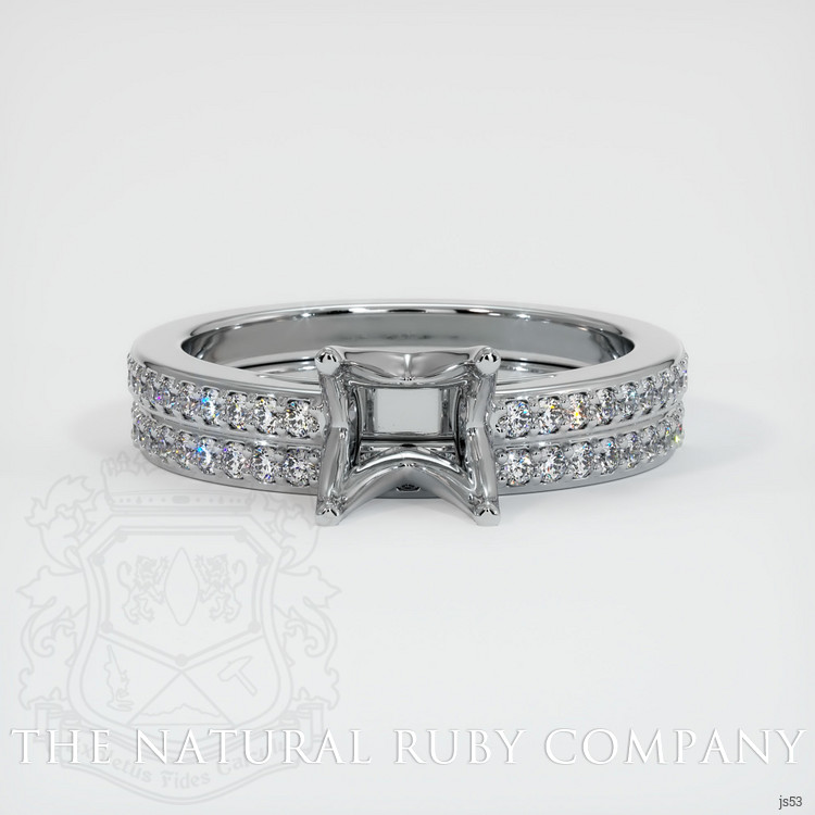 14K White Gold Pave Ring Setting