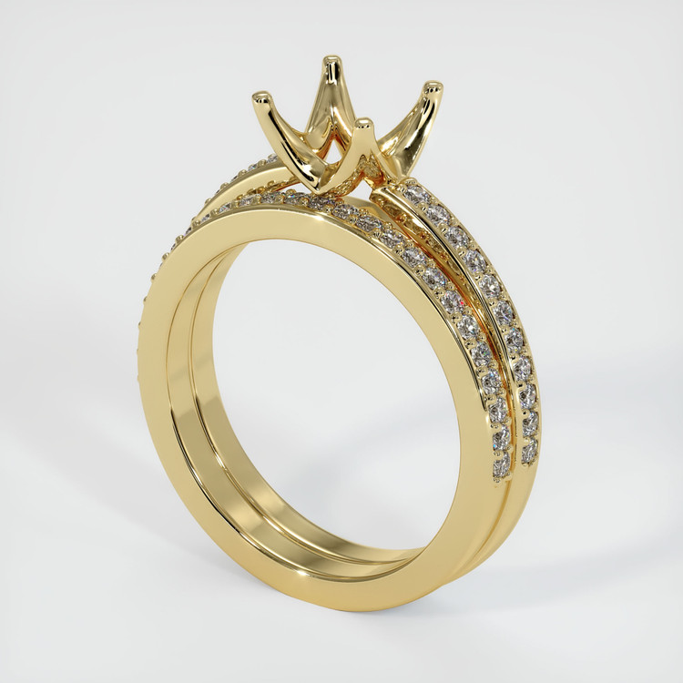 14K Yellow Gold Pave Ring Setting