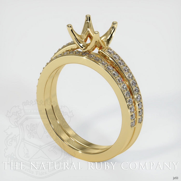 14K Yellow Gold Pave Ring Setting