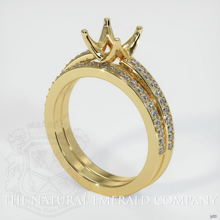18K Yellow Gold Pave Ring Setting