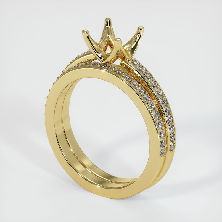18K Yellow Gold Pave Ring Setting