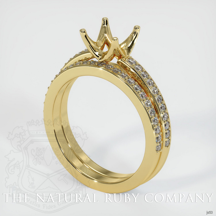 18K Yellow Gold Pave Ring Setting