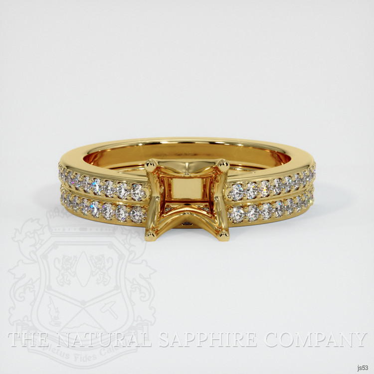 18K Yellow Gold Pave Ring Setting