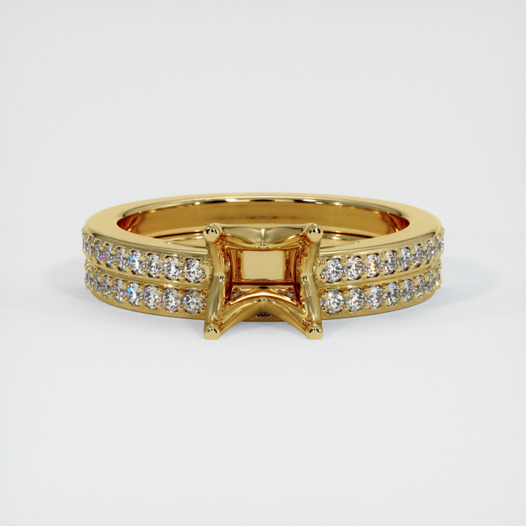 18K Yellow Gold Pave Ring Setting