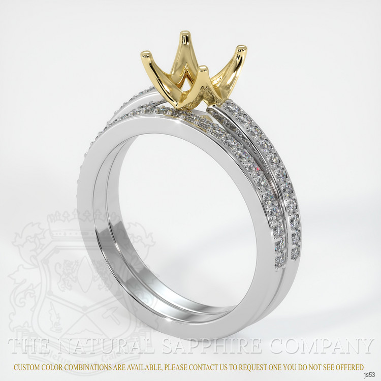 14K Yellow & White Pave Ring Setting