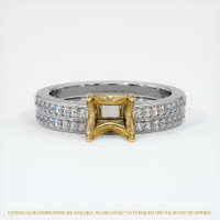 14K Yellow & White Pave Ring Setting Image