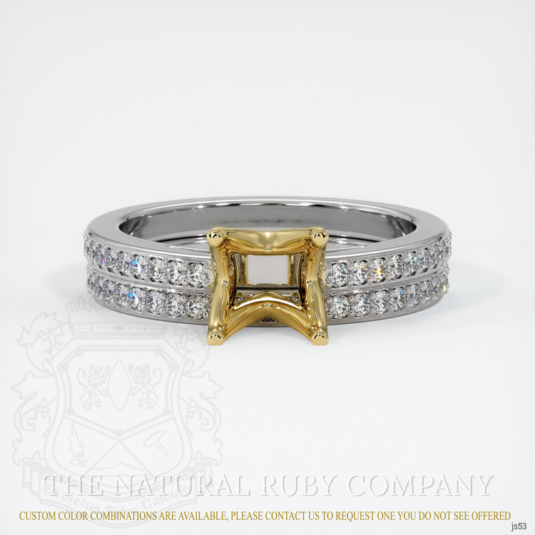14K Yellow & White Pave Ring Setting