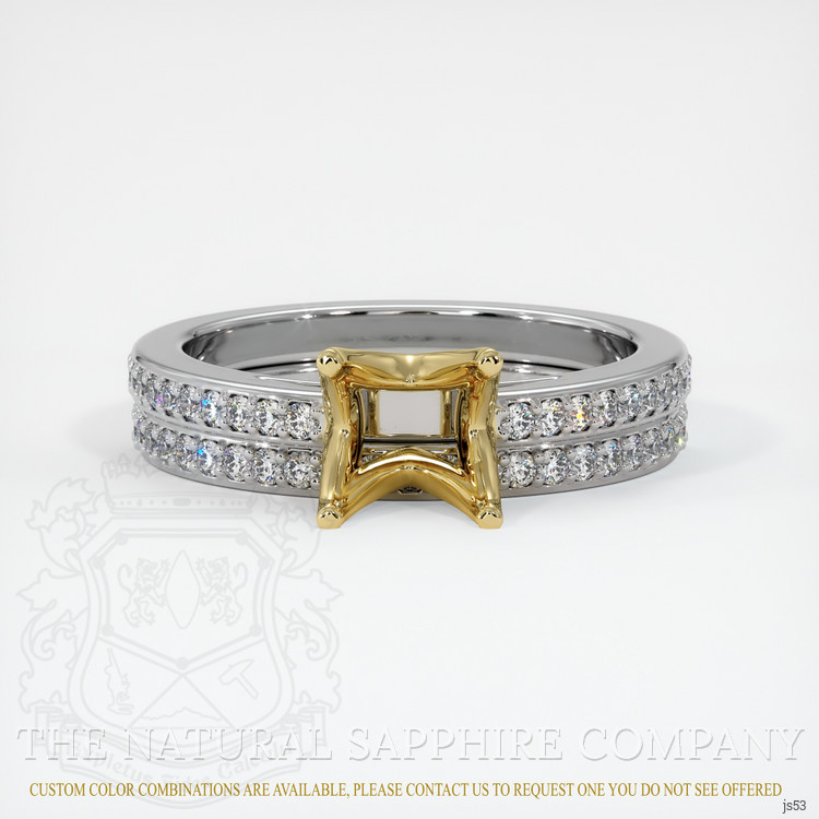 14K Yellow & White Pave Ring Setting