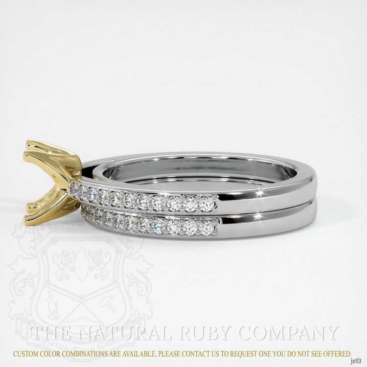 14K Yellow & White Pave Ring Setting