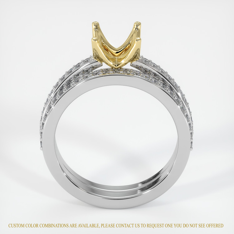 14K Yellow & White Pave Ring Setting