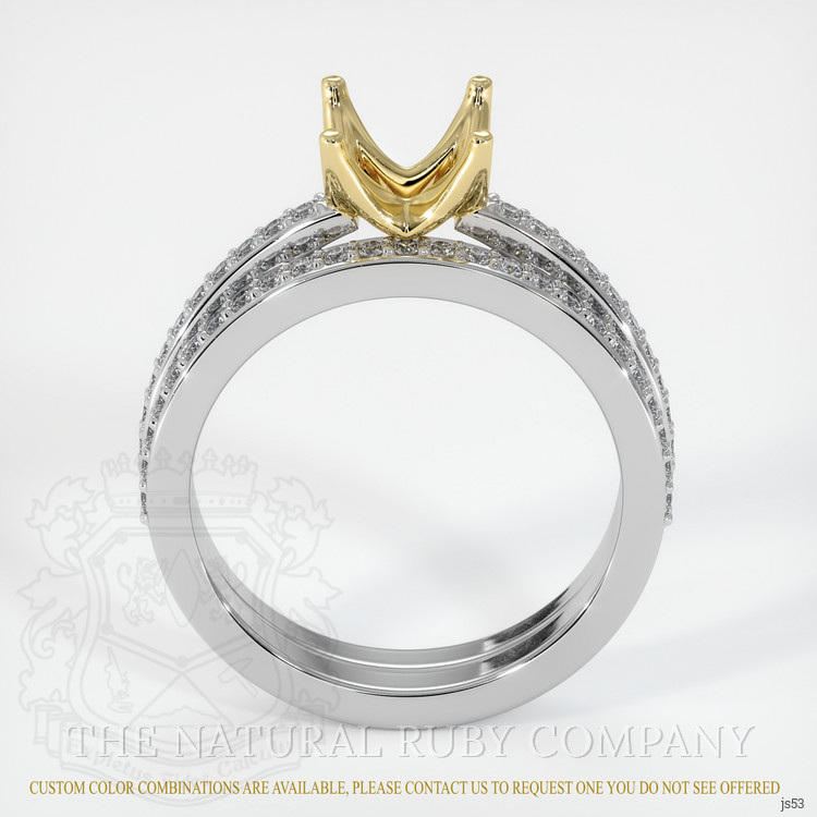 14K Yellow & White Pave Ring Setting