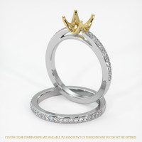 14K Yellow & White Pave Ring Setting Image