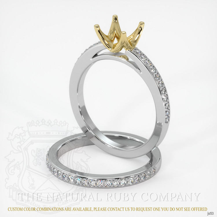 14K Yellow & White Pave Ring Setting