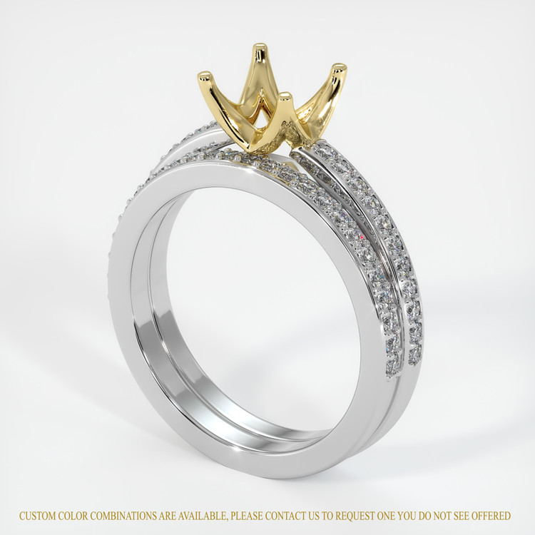 18K Yellow & White Pave Ring Setting