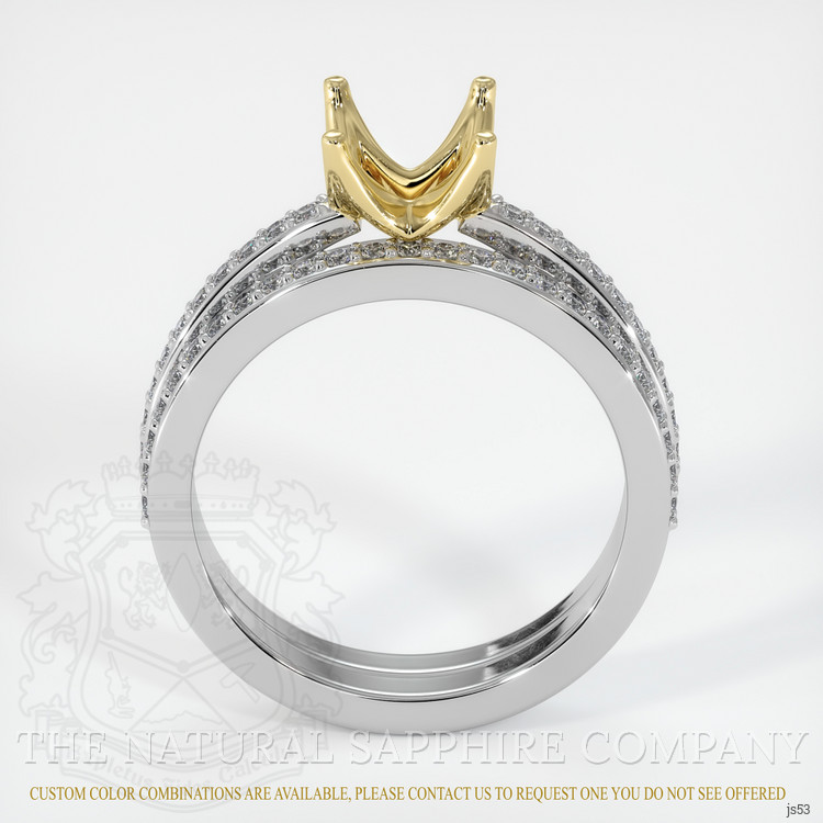 18K Yellow & White Pave Ring Setting