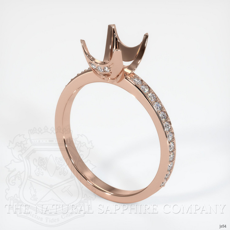 14K Rose Gold Pave Ring Setting