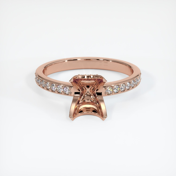 14K Rose Gold Pave Ring Setting