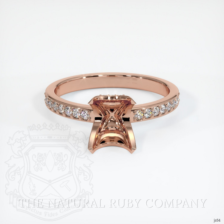 14K Rose Gold Pave Ring Setting