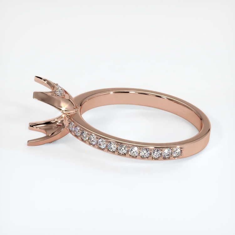 14K Rose Gold Pave Ring Setting