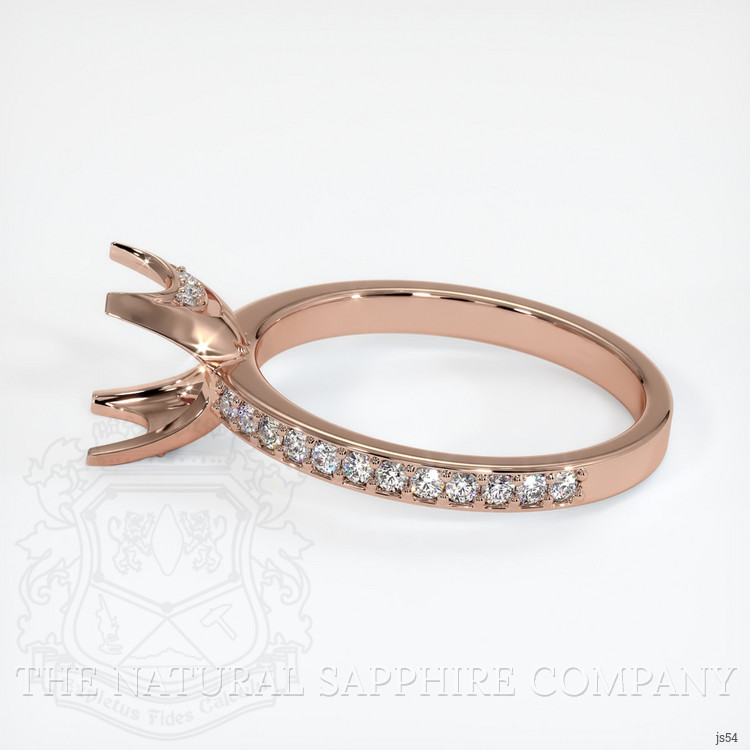14K Rose Gold Pave Ring Setting