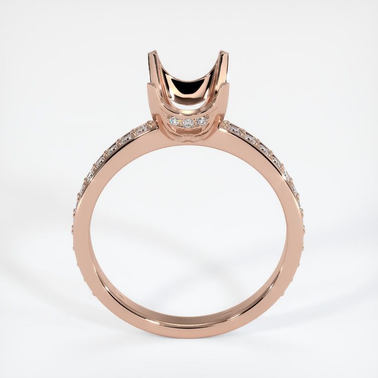 14K Rose Gold Pave Ring Setting