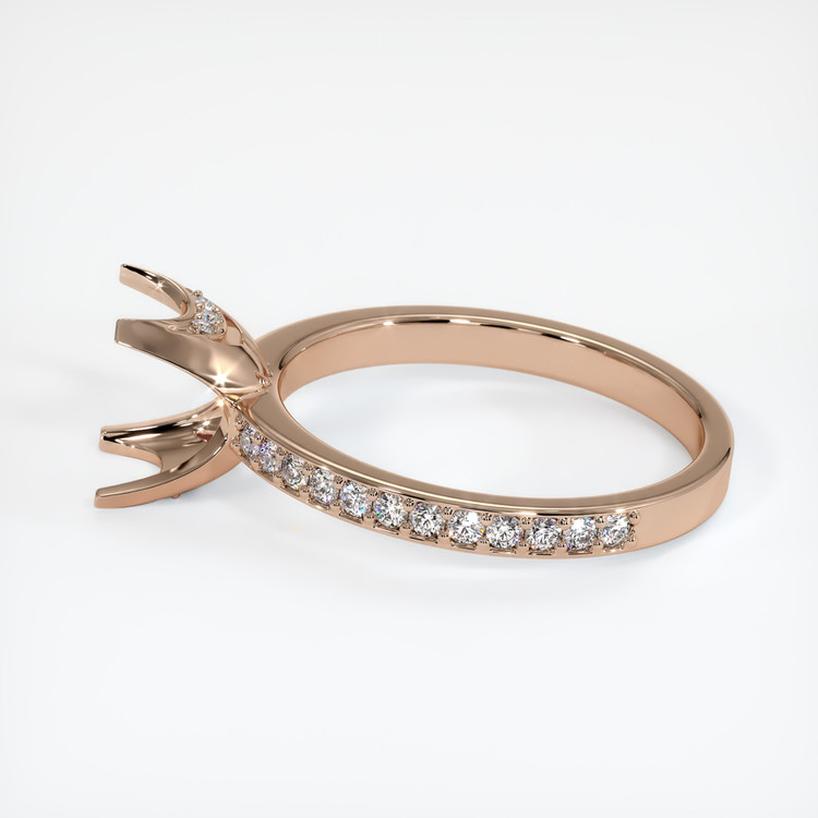 18K Rose Gold Pave Ring Setting