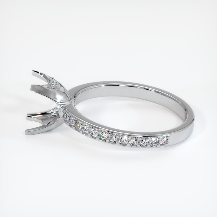 14K White Gold Pave Ring Setting