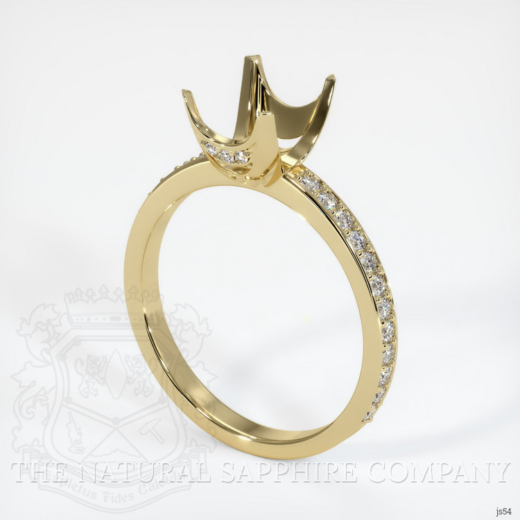 14K Yellow Gold Pave Ring Setting