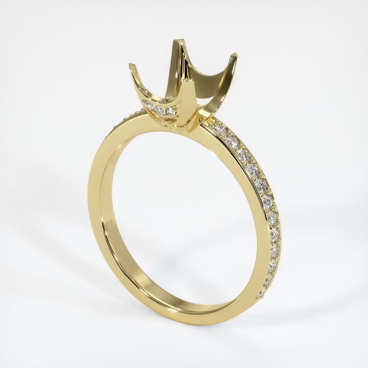 18K Yellow Gold Pave Ring Setting