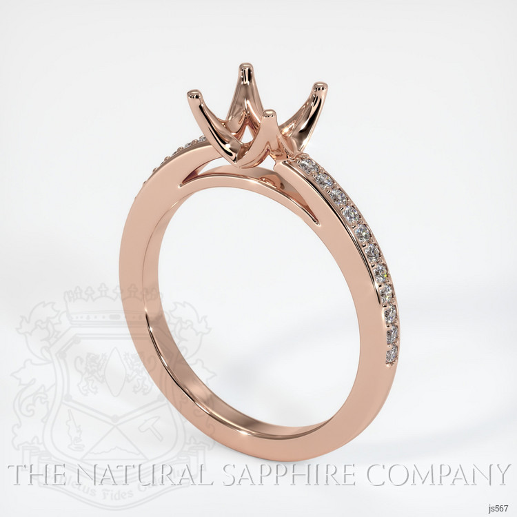 14K Rose Gold Pave Ring Setting