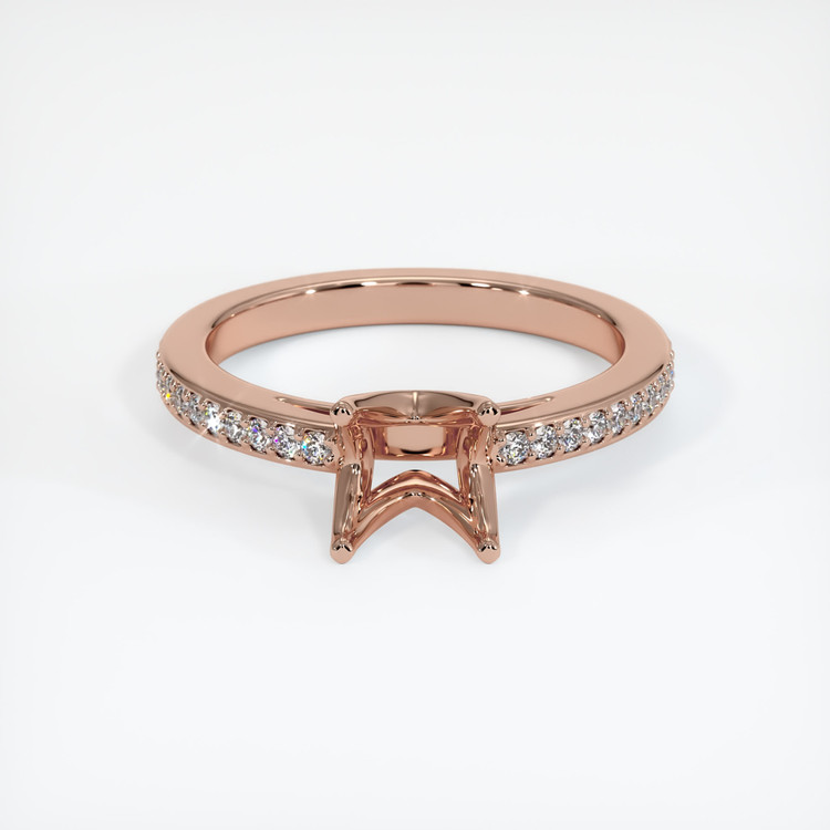 14K Rose Gold Pave Ring Setting