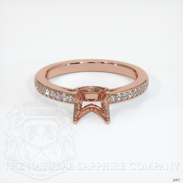 14K Rose Gold Pave Ring Setting