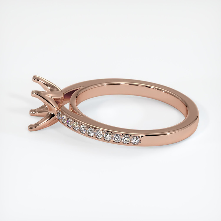 14K Rose Gold Pave Ring Setting