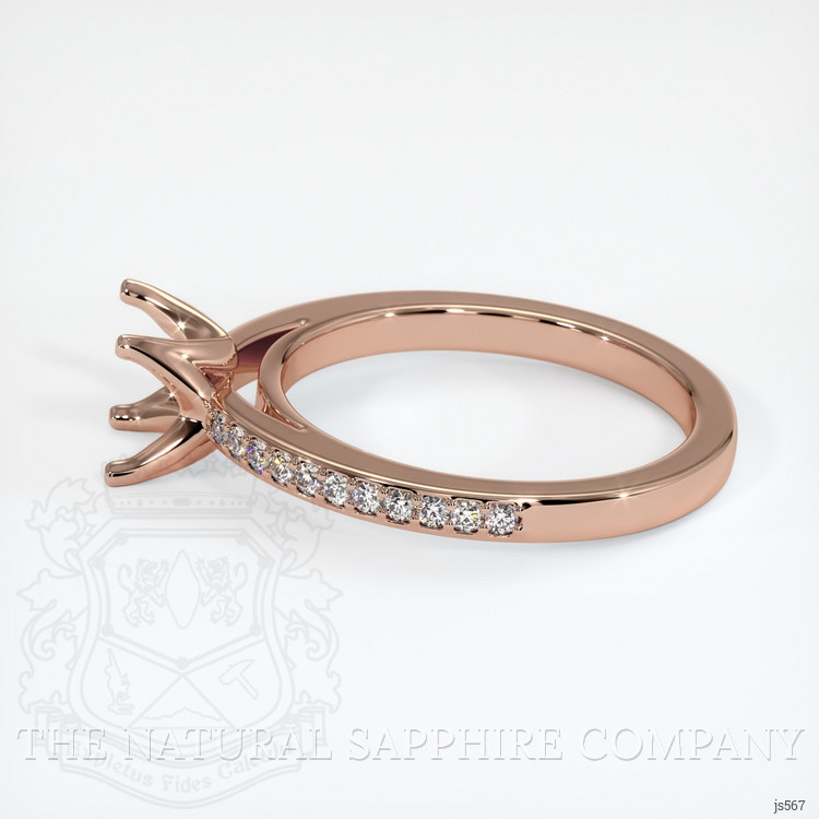 14K Rose Gold Pave Ring Setting