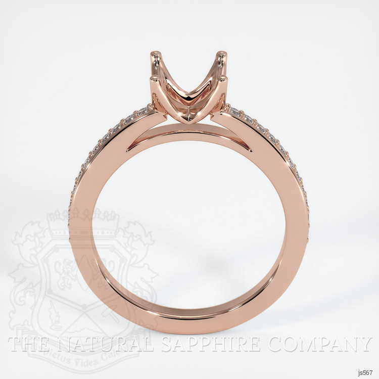 14K Rose Gold Pave Ring Setting