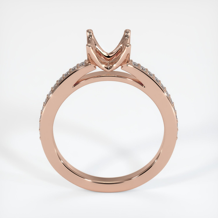 14K Rose Gold Pave Ring Setting