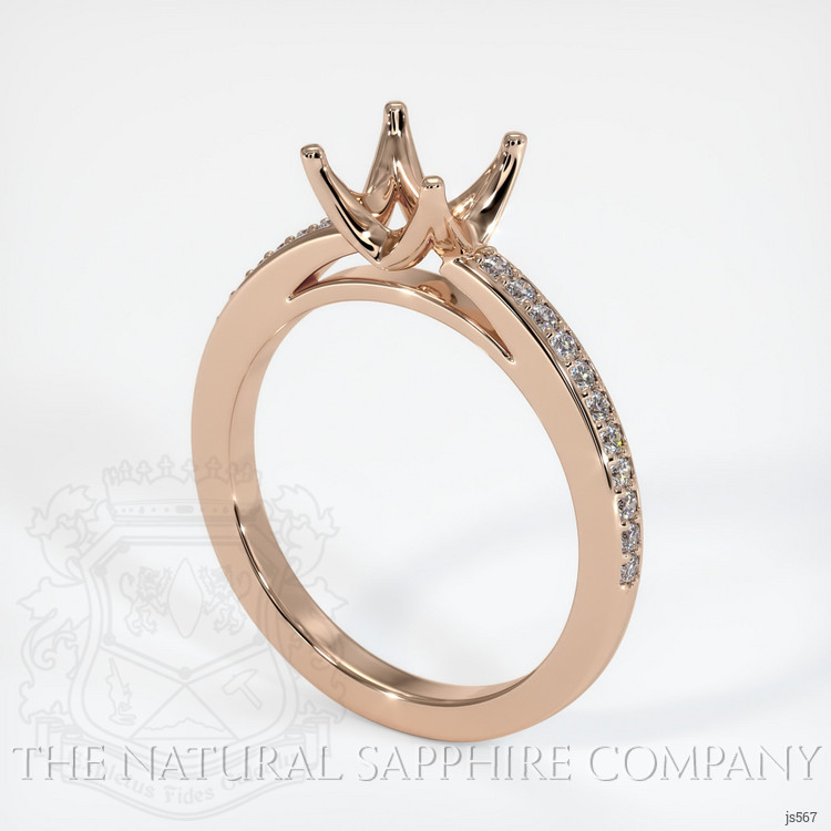 18K Rose Gold Pave Ring Setting