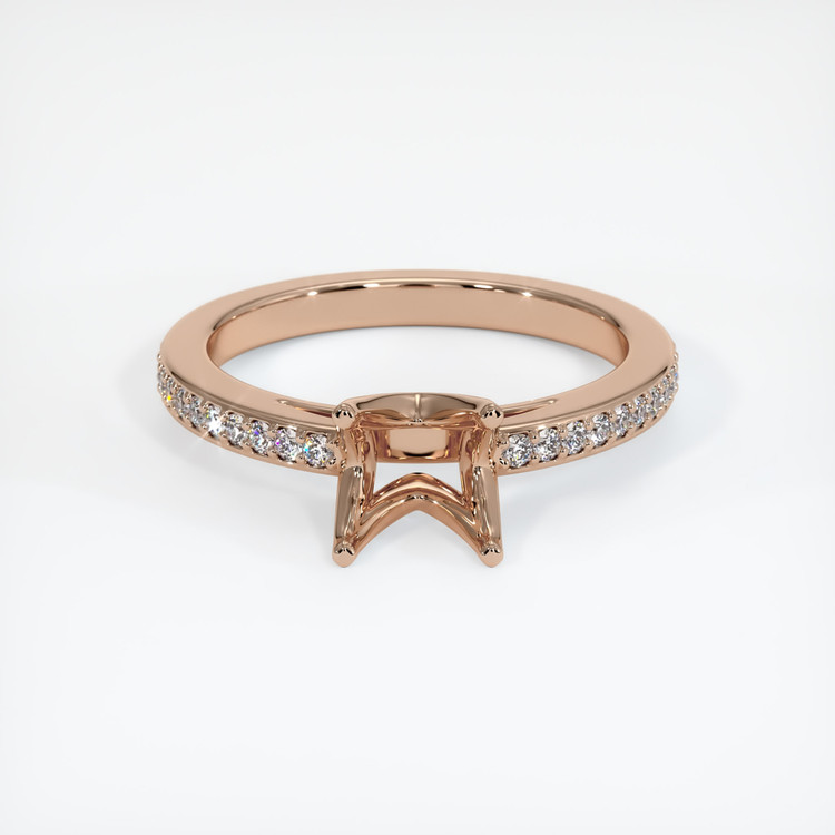 18K Rose Gold Pave Ring Setting