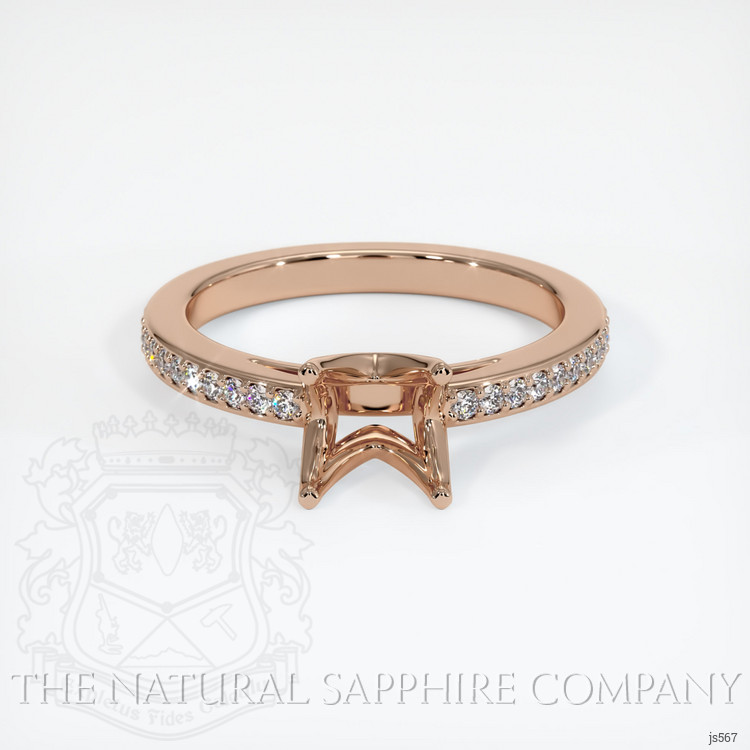 18K Rose Gold Pave Ring Setting
