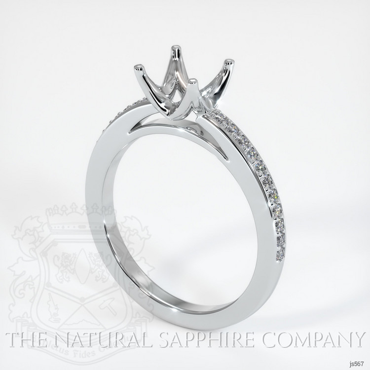 14K White Gold Pave Ring Setting