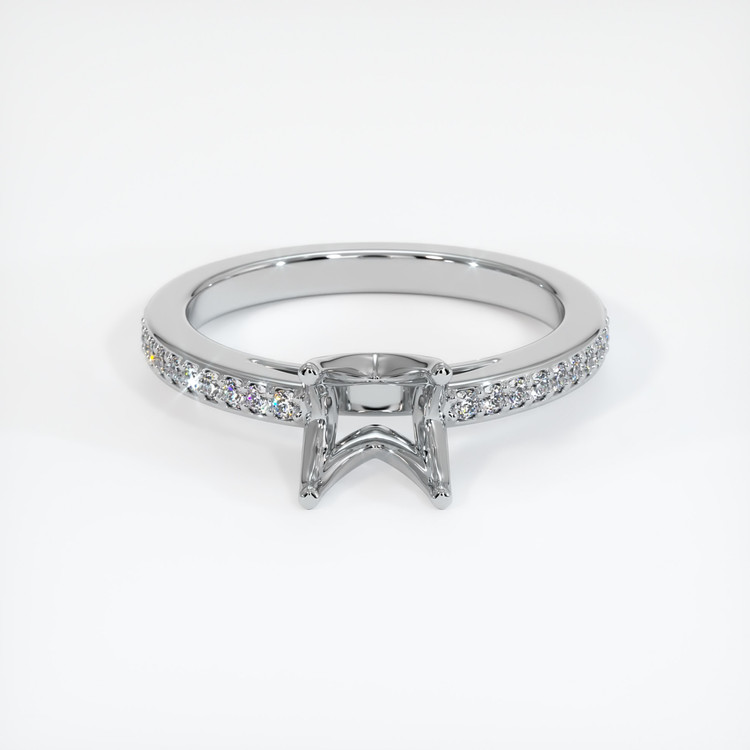 14K White Gold Pave Ring Setting