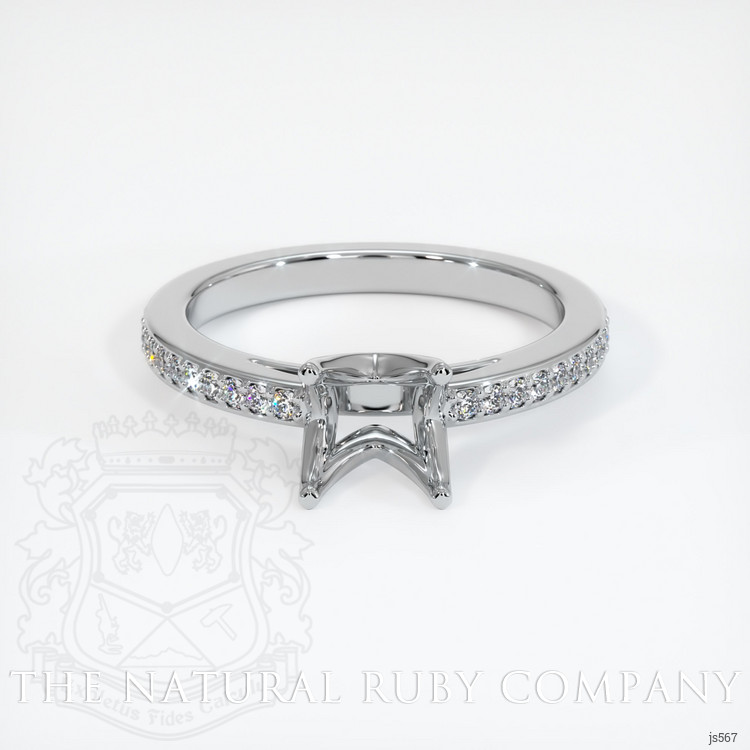 14K White Gold Pave Ring Setting
