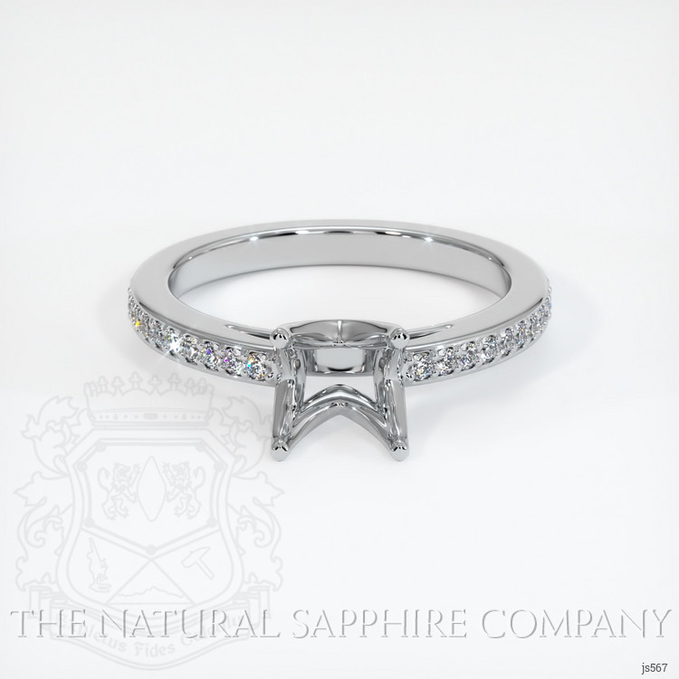 14K White Gold Pave Ring Setting