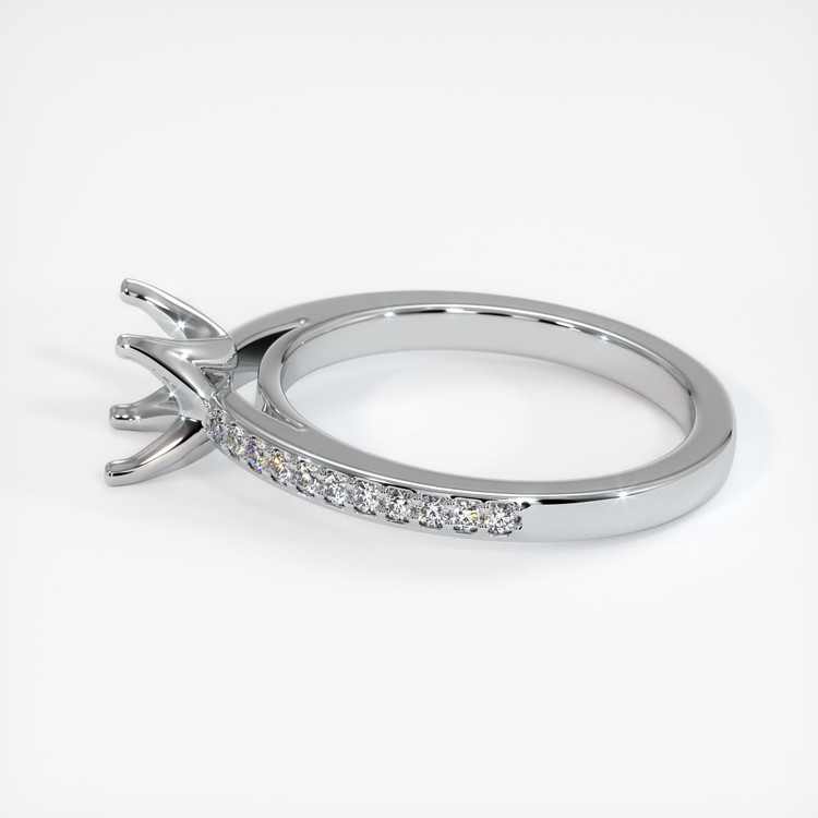 14K White Gold Pave Ring Setting