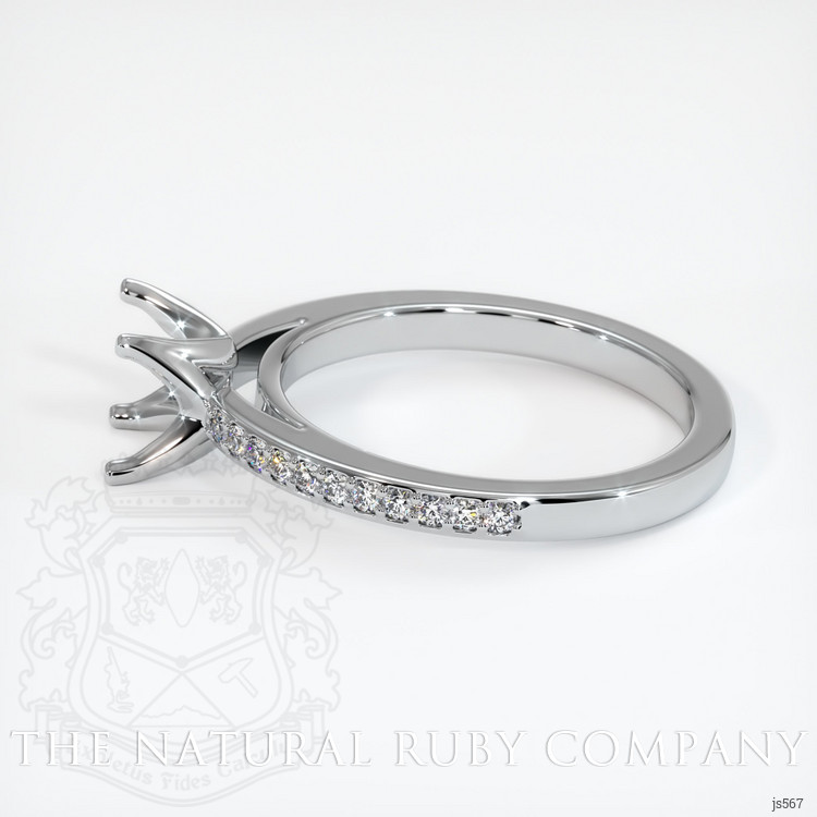 14K White Gold Pave Ring Setting