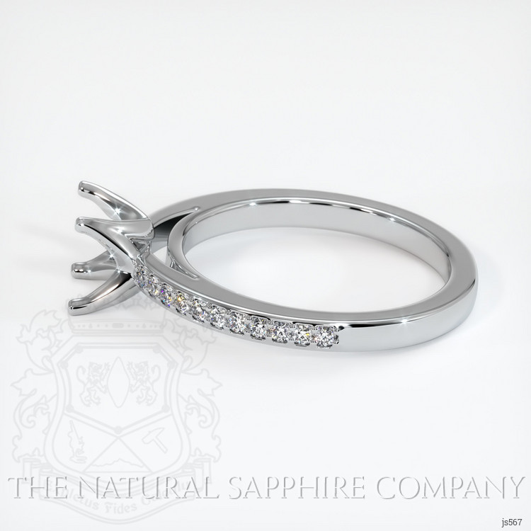 14K White Gold Pave Ring Setting